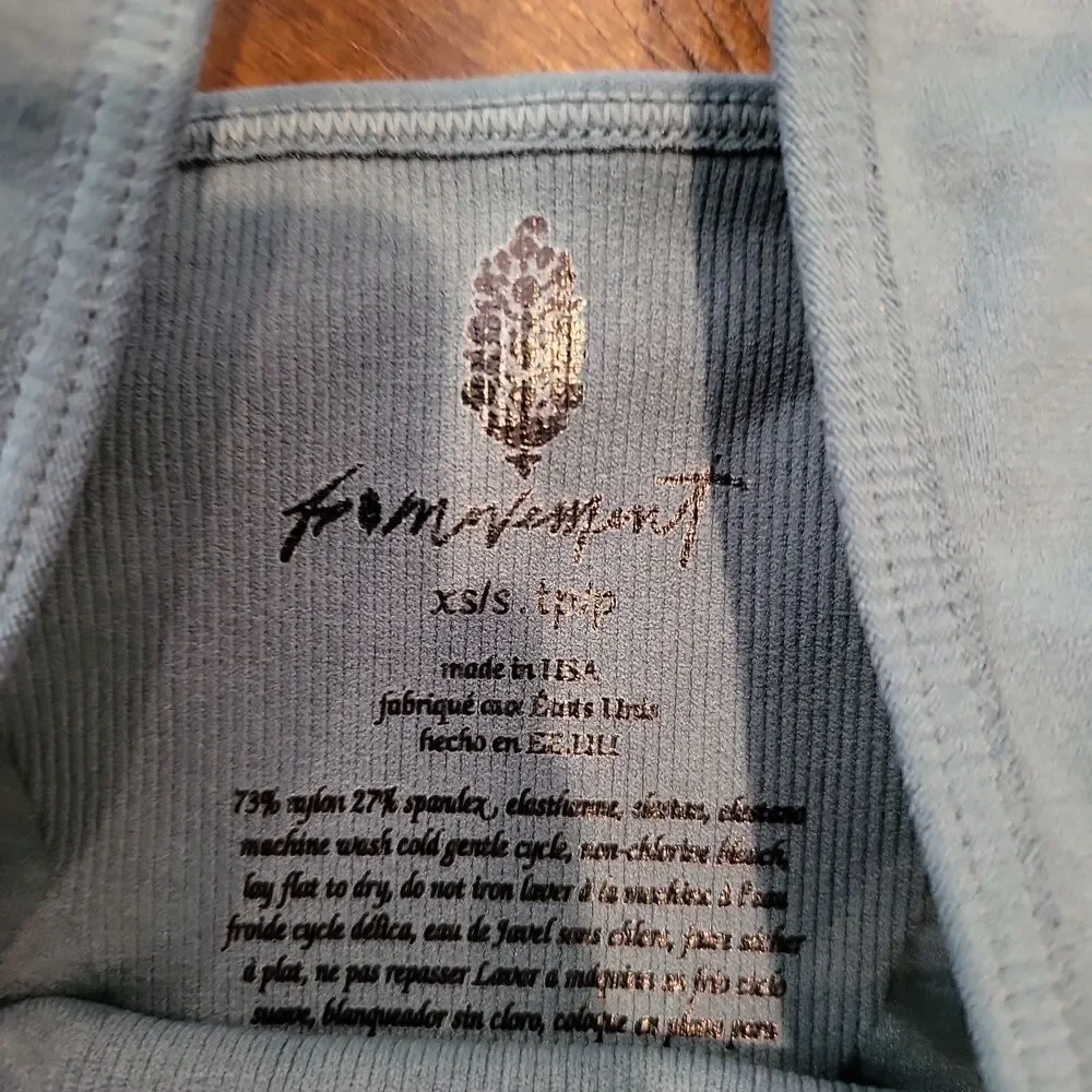 Free People Good Karma Square Neck Bra Blue/Green XS/S